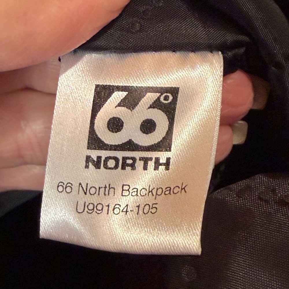 66 North Iceland Cream faux leather Backpack w zippered front pocket. - Picture 6 of 13